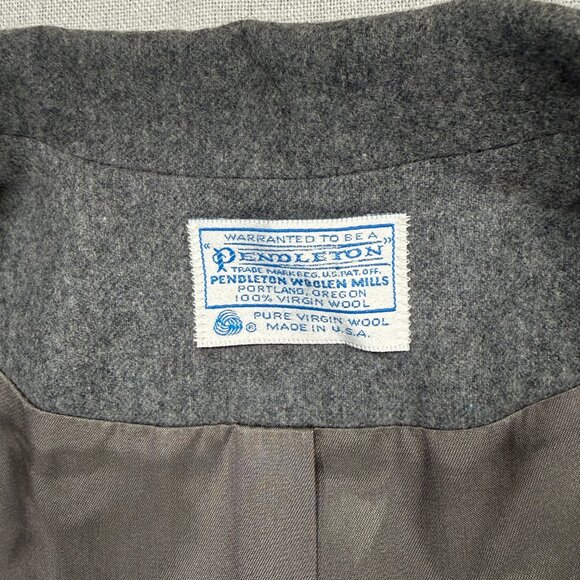 Vintage Pendleton Gray Wool Blazer Single Button Lined USA Made Size 24W - Picture 11 of 12